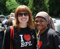 Photo of the Multicultural Internship Program (MIP) coordinator and a MIP intern. Photograph by Gregg Richards.